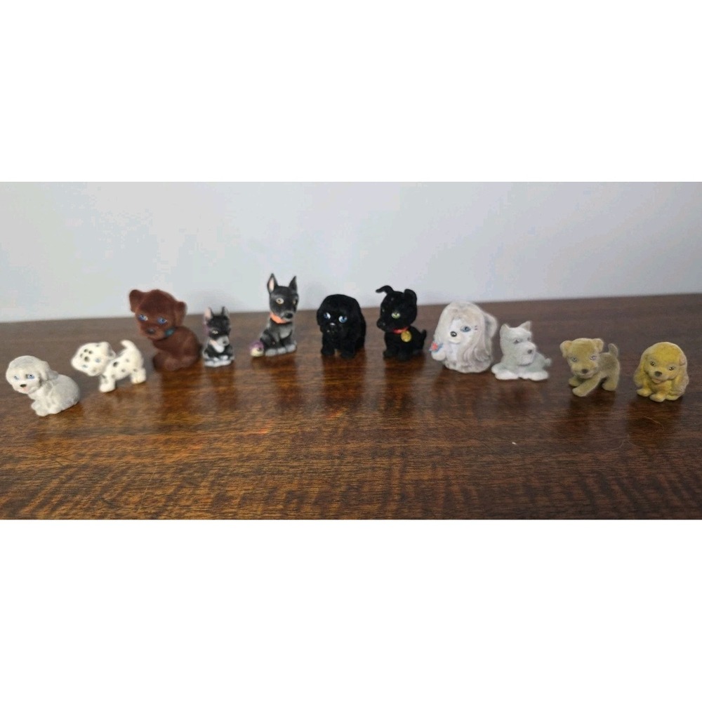 ⭐️ Vintage Puppy In My Pocket Large Flocked Lot 11pcs Puppies Pets